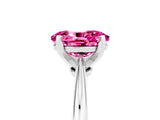 Platinum Oval Cut Pink Sapphire Solitaire Engagement Ring with Classic Band and Four-Prong Setting_17