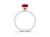 Platinum Oval Cut Ruby Solitaire Ring with Thin Band and Prong Setting_45