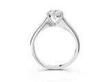 Platinum Oval Cut Solitaire Diamond Ring with Six-Prong Setting and Classic Band_9