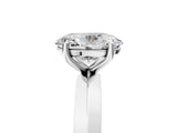 Platinum Oval Cut Solitaire Engagement Ring with Flat Band and Four-Prong Setting 5