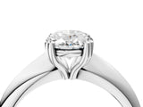 Platinum Oval Cut Solitaire Engagement Ring with Tapered Band and Four-Prong Setting 4