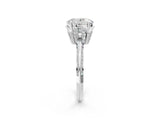 Platinum Oval Cut Solitaire Split Shank Pave Diamond Engagement Ring with Four-Prong Setting_15