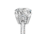Platinum Oval Cut Solitaire Split Shank Pave Diamond Engagement Ring with Four-Prong Setting_18