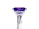 Platinum Oval Cut Tanzanite Engagement Ring with Side Stone Accents and Four-Prong Setting_17