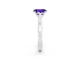 Platinum Oval Cut Tanzanite Solitaire Engagement Ring with Cathedral Setting and Four-Prong Mount_14