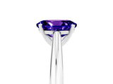 Platinum Oval Cut Tanzanite Solitaire Engagement Ring with Cathedral Setting and Four-Prong Mount_17