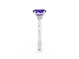 Platinum Oval Cut Tanzanite Solitaire Engagement Ring with Classic Band and Four-Prong Setting_14