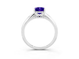 Platinum Oval Cut Tanzanite Solitaire Engagement Ring with Classic Band and Four-Prong Setting_15
