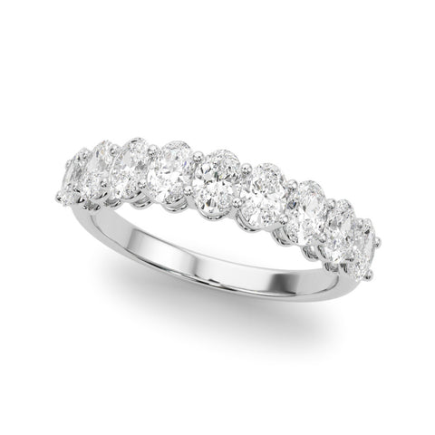 Platinum Oval Diamond Prong-Set Eternity Band 1