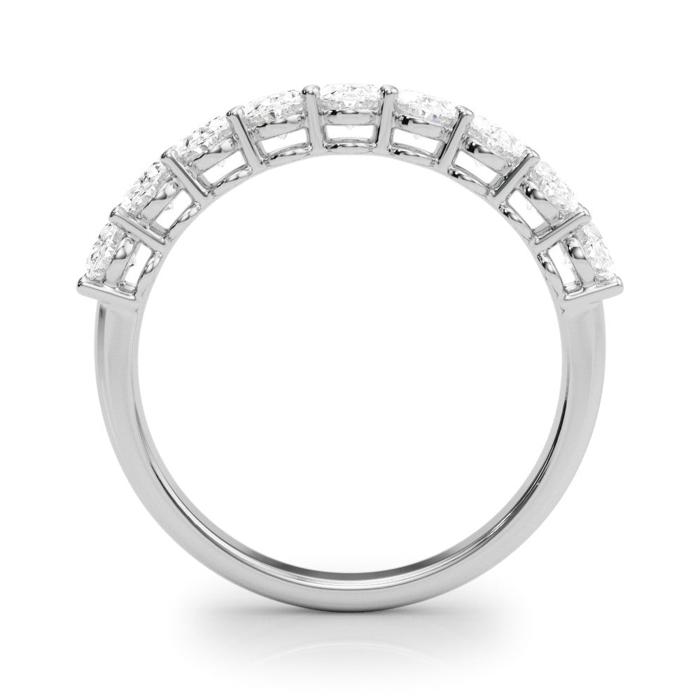 Platinum Oval Diamond Prong-Set Eternity Band
