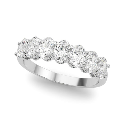 Platinum Oval Diamond Shared Prong Eternity Band 1