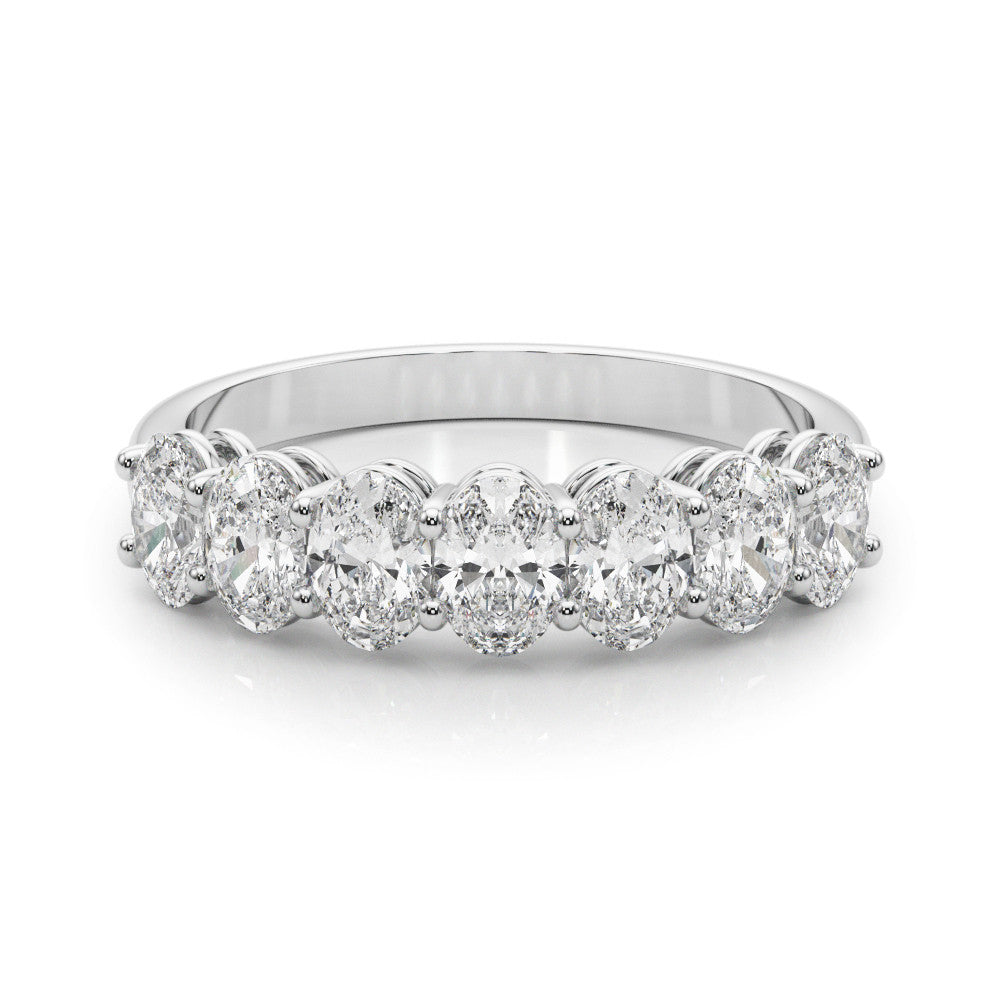 Platinum Oval Diamond Shared Prong Eternity Band 2
