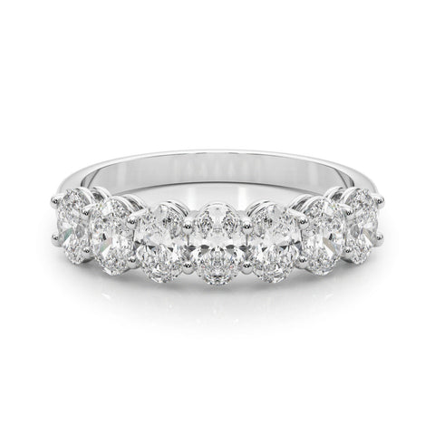 Platinum Oval Diamond Shared Prong Eternity Band 2