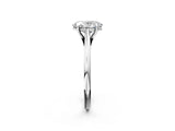 Platinum Oval Solitaire Engagement Ring with Four-Prong Setting and Classic Band 3