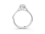 Platinum Oval Solitaire Engagement Ring with Six-Prong Setting and Classic Band 3