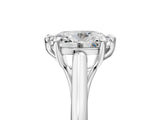 Platinum Oval Solitaire Engagement Ring with Six-Prong Setting and Classic Band 5