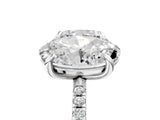 Platinum Oval and Cushion Toi Moi Ring with Prong Setting and Pave Band 5