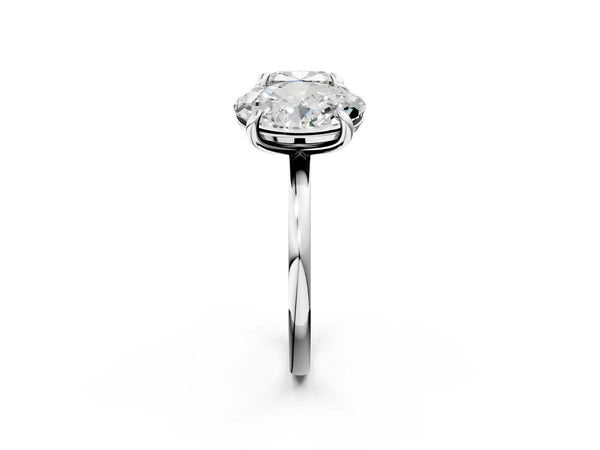 Platinum Oval and Cushion Toi Moi Ring with Prong Setting and Plain Band