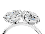 Platinum Oval and Cushion Toi Moi Ring with Prong Setting and Plain Band 4