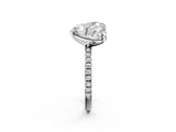 Platinum Oval and Heart Toi Moi Ring with Prong Setting and Micro Pave Band 2