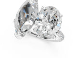 Platinum Oval and Marquise Toi Moi Ring with Prong Setting and Micro Pave Band 1
