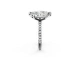 Platinum Oval and Marquise Toi Moi Ring with Prong Setting and Micro Pave Band 2