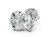 Platinum Oval and Pear Toi Moi Ring with Prong Setting and Micro Pave Band