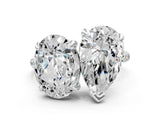 Platinum Oval and Pear Toi Moi Ring with Prong Setting and Pave Band 1