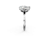 Platinum Oval and Pear Toi Moi Ring with Prong Setting and Plain Band 3
