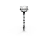 Platinum Oval and Princess Toi Moi Ring with Prong Setting and Micro Pave Band 2