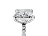 Platinum Oval and Princess Toi Moi Ring with Prong Setting and Pave Band 5