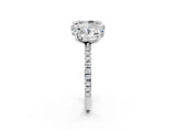 Platinum Oval and Radiant Toi Moi Ring with Prong Setting and Micro Pave Band 2