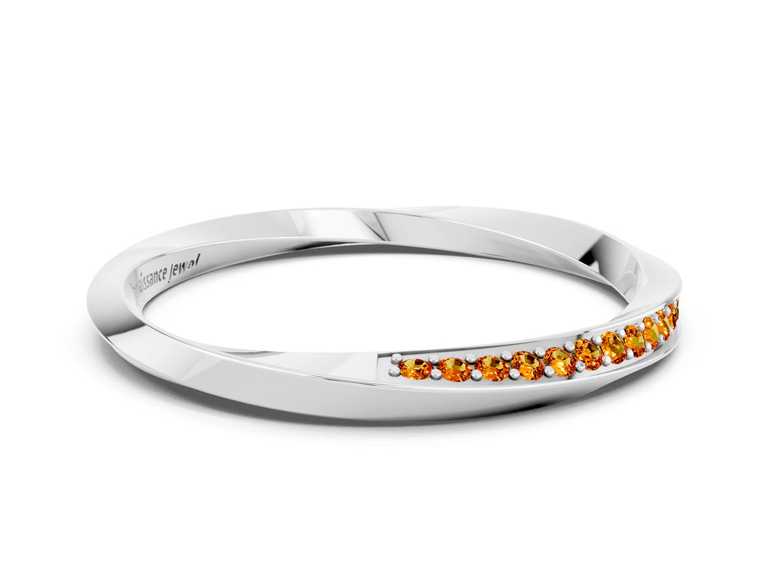 Platinum Pavé Round Citrine Twist Band_12