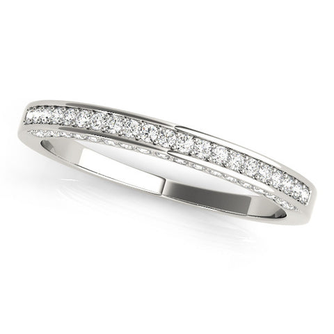 Platinum Pavé Round Diamond Channel Set Eternity Band