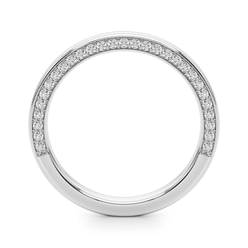 Platinum Pavé Round Diamond Channel-Set Platinum Band 1