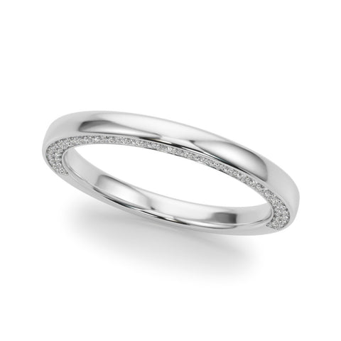 Platinum Pavé Round Diamond Channel-Set Platinum Band