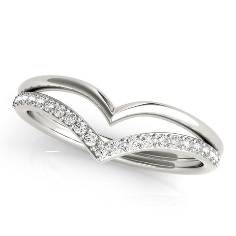 Platinum Pavé Round Diamond Chevron Band with Channel Setting 1
