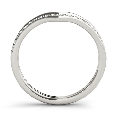 Platinum Pavé Round Diamond Chevron Band with Channel Setting