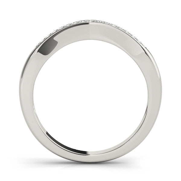 Platinum Pavé Round Diamond Contour Band 1