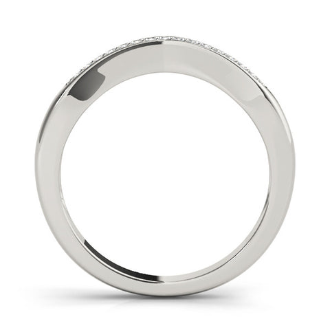 Platinum Pavé Round Diamond Contour Band 1