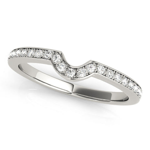 Platinum Pavé Round Diamond Contour Band with Channel Setting