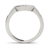 Platinum Pavé Round Diamond Contour Band with Prong Setting 1
