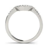 Silver Pavé Round Diamond Contour Band with U-Prong Setting