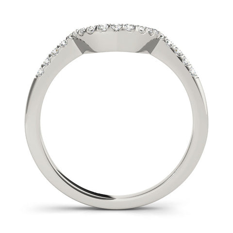 Platinum Pavé Round Diamond Contour Band with U-Prong Setting 1