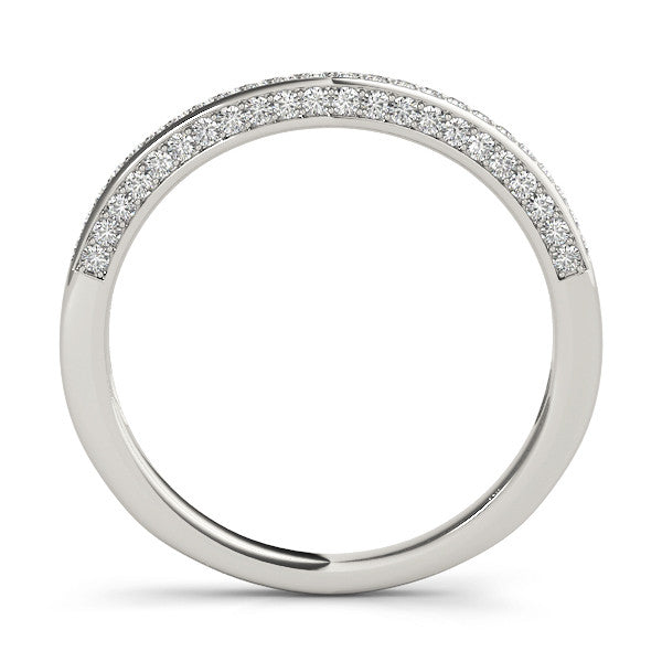 Platinum Pavé Round Diamond Curved Band 1
