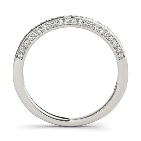 Platinum Pavé Round Diamond Curved Band 1