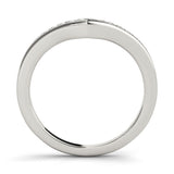 Platinum Pavé Round Diamond Curved Band with Channel Setting 1
