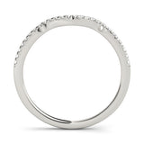 Platinum Pavé Round Diamond Curved Band with Micro Prong Setting 1