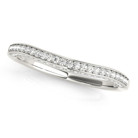 Platinum Pavé Round Diamond Curved Band
