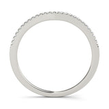 Silver Pavé Round Diamond Curved Wedding Band